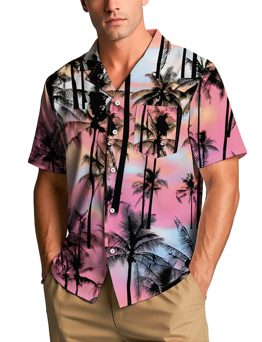 Hawaiian Shirt for Men Pink Breeze