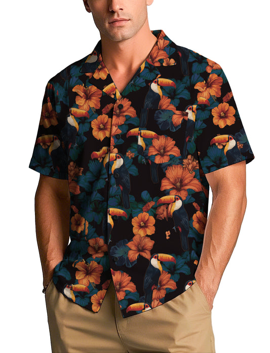 Hawaiian Shirts For Men Aloha Shirt Toucan Noir